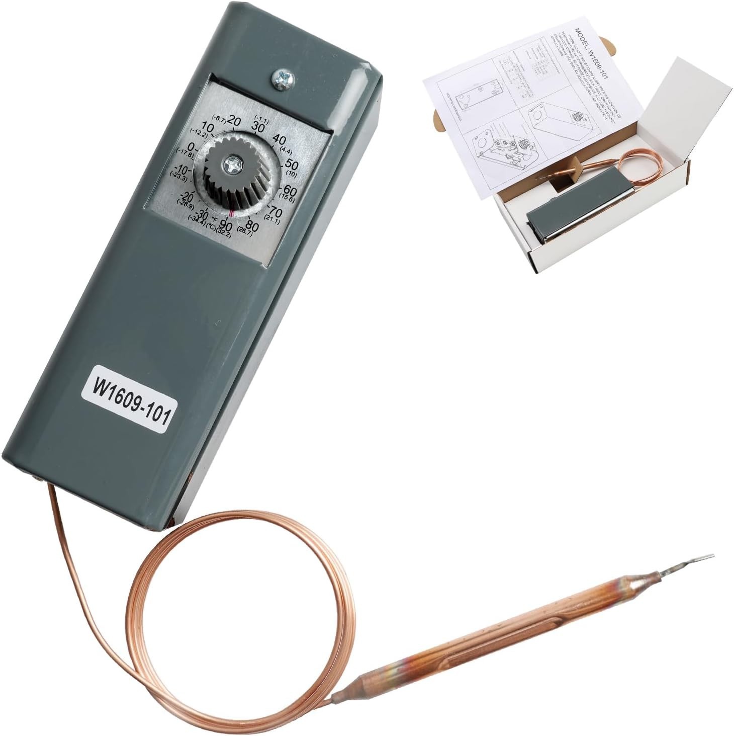Manual Thermostat Temperature Controller with 5 Ft Capillary