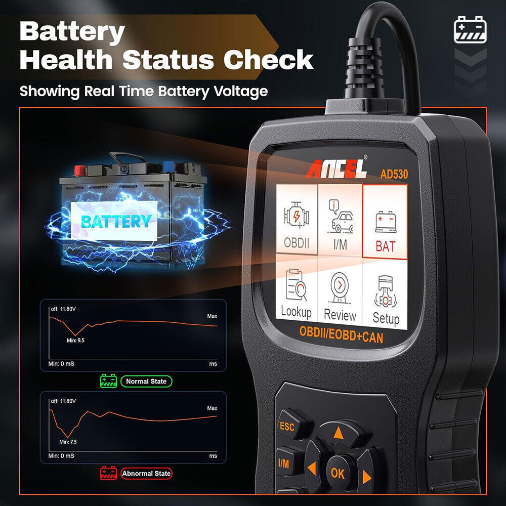 Automotive OBD2 Code Reader Scanner & Battery Test Check Engine Diagnostic Tool