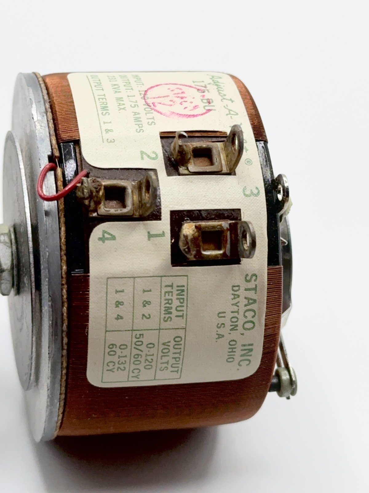 NOS Staco Adjust-A-Volt Variable Transformer 120V 1.75A 175 BU New/Box