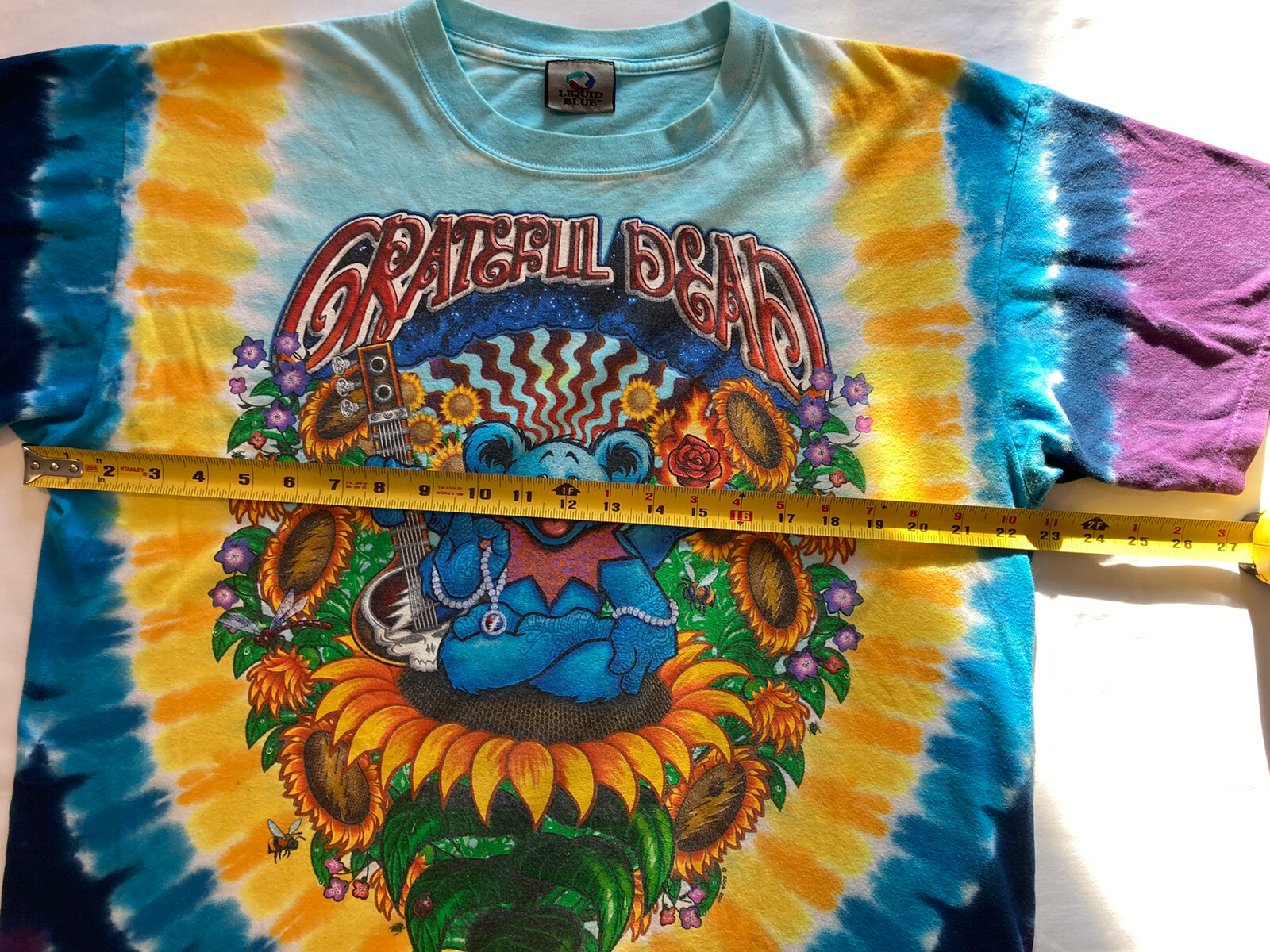 Vintage Grateful Dead Dancing Bear tie-dyed T-shirt with sunflowers Large Groovy