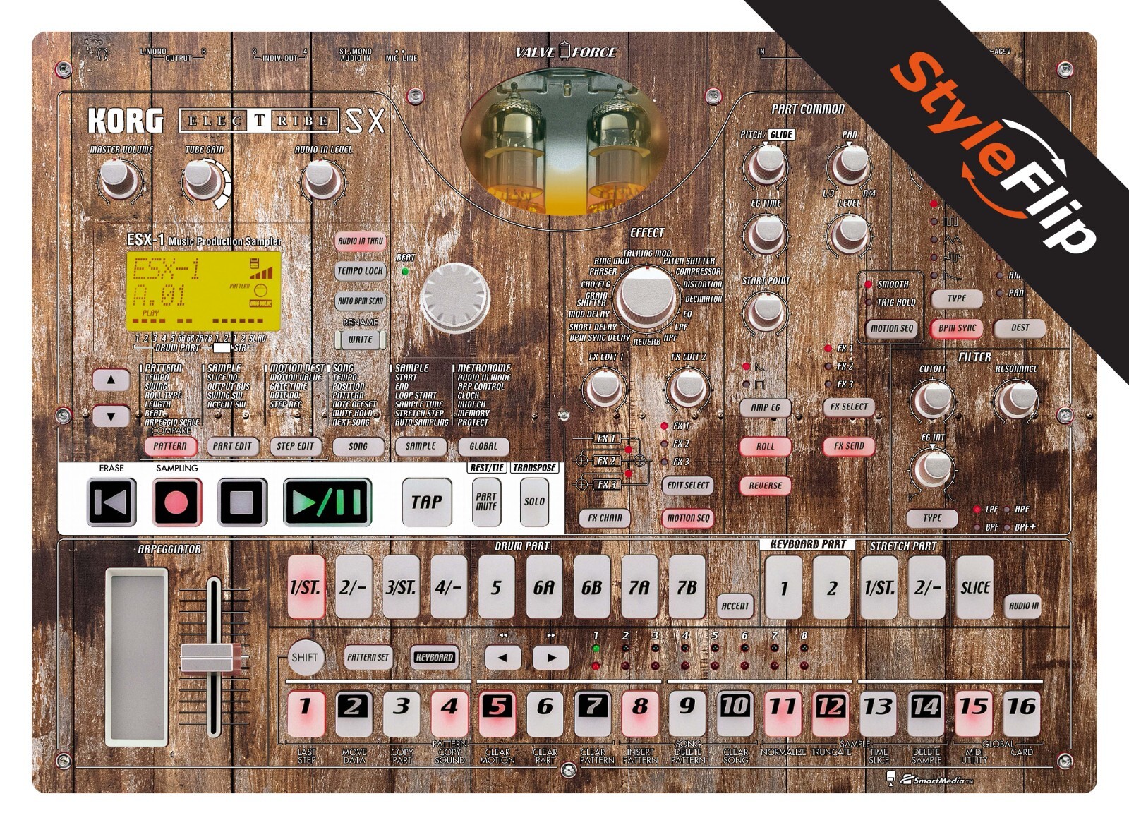 Korg Electribe SX ESX-1 Skin | Wood #1 | Protective Decal | StyleFlip Skins