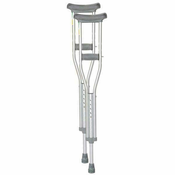 McKesson Aluminum Adult Underarm Crutches - 5.2 to 5.10 ft. User