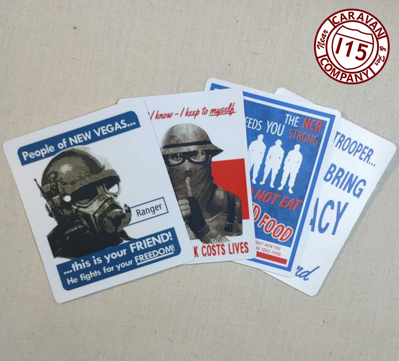 Set of 4 stickers NCR Military Propaganda Posters Fallout New Vegas FNV NCR