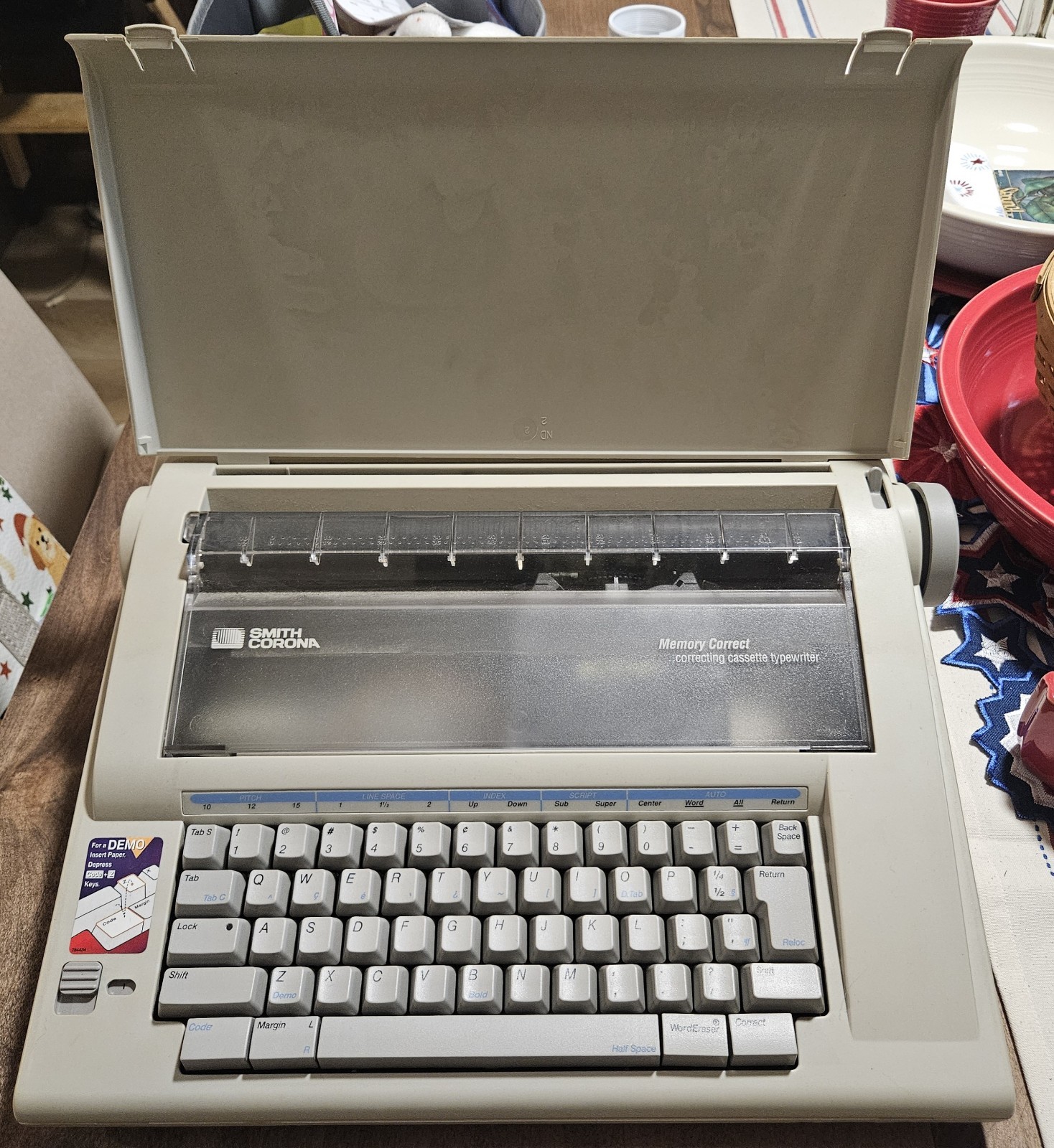 Smith Corona Memory Correct Cassette Electric Typewriter w/Cartridges *Works*