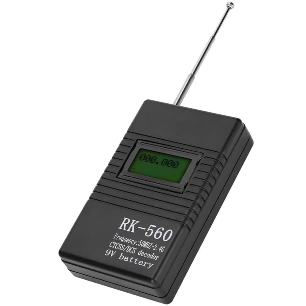 RK560 Mini Radio Frequency Counter Meter, 50MHz-2.4GHz With CTCSS/DCS Black