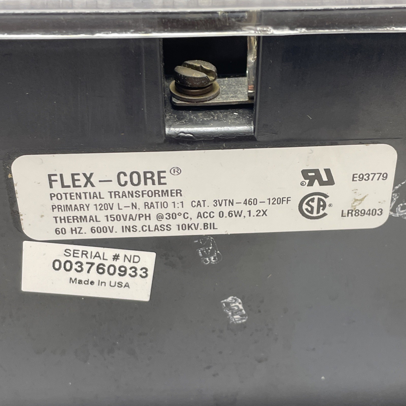 Flex-Core 3VTN-460-120FF / 3VTN460120FF 3-Phase Potential Transformer
