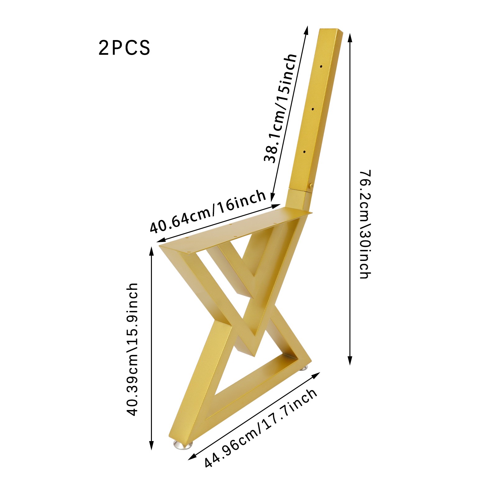 Set of 2 Bench Legs, Metal Bench Legs, Bench Legs with Backrest Bracket
