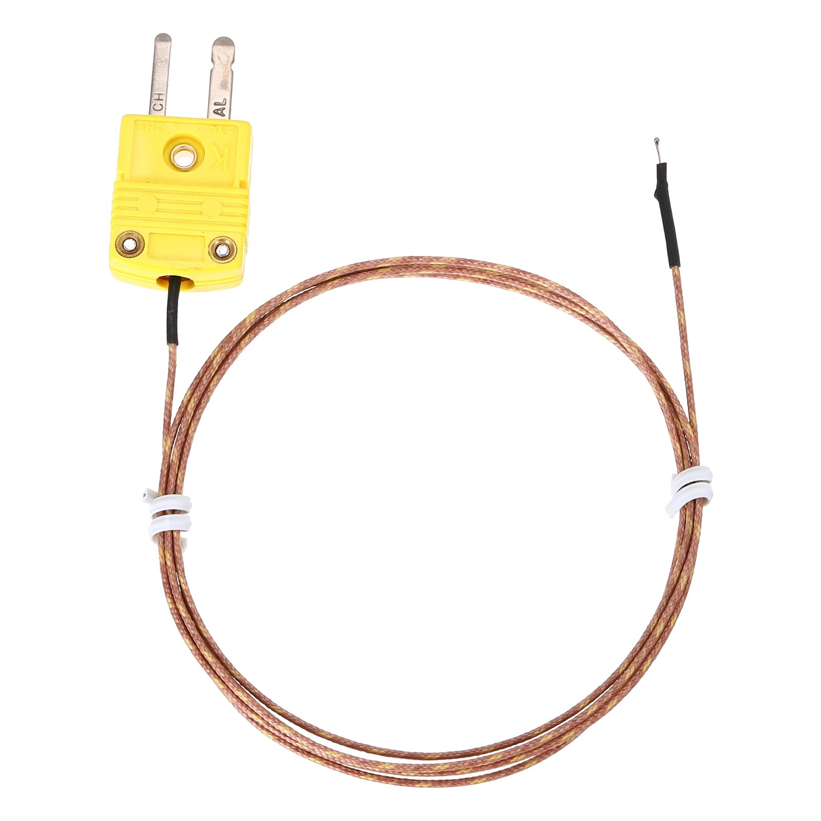 K Type Thermocouple Mini Connector Temperature Sensor 3.3ft, 1.3mm Wire