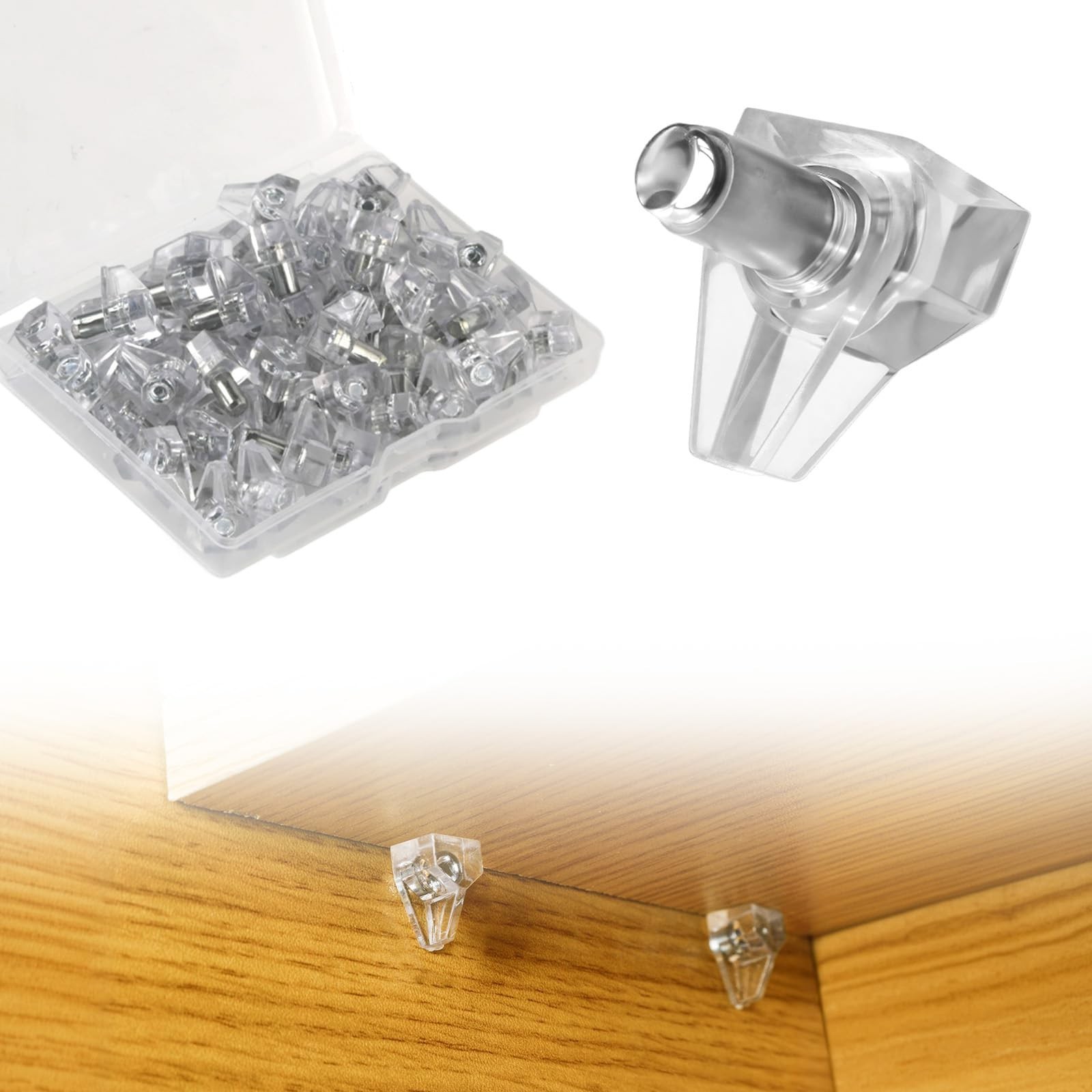 30 Pcs Cabinet Shelf Pegs for Shelves, 5mm Shelf Pins Holders, Clear Shelf Su...