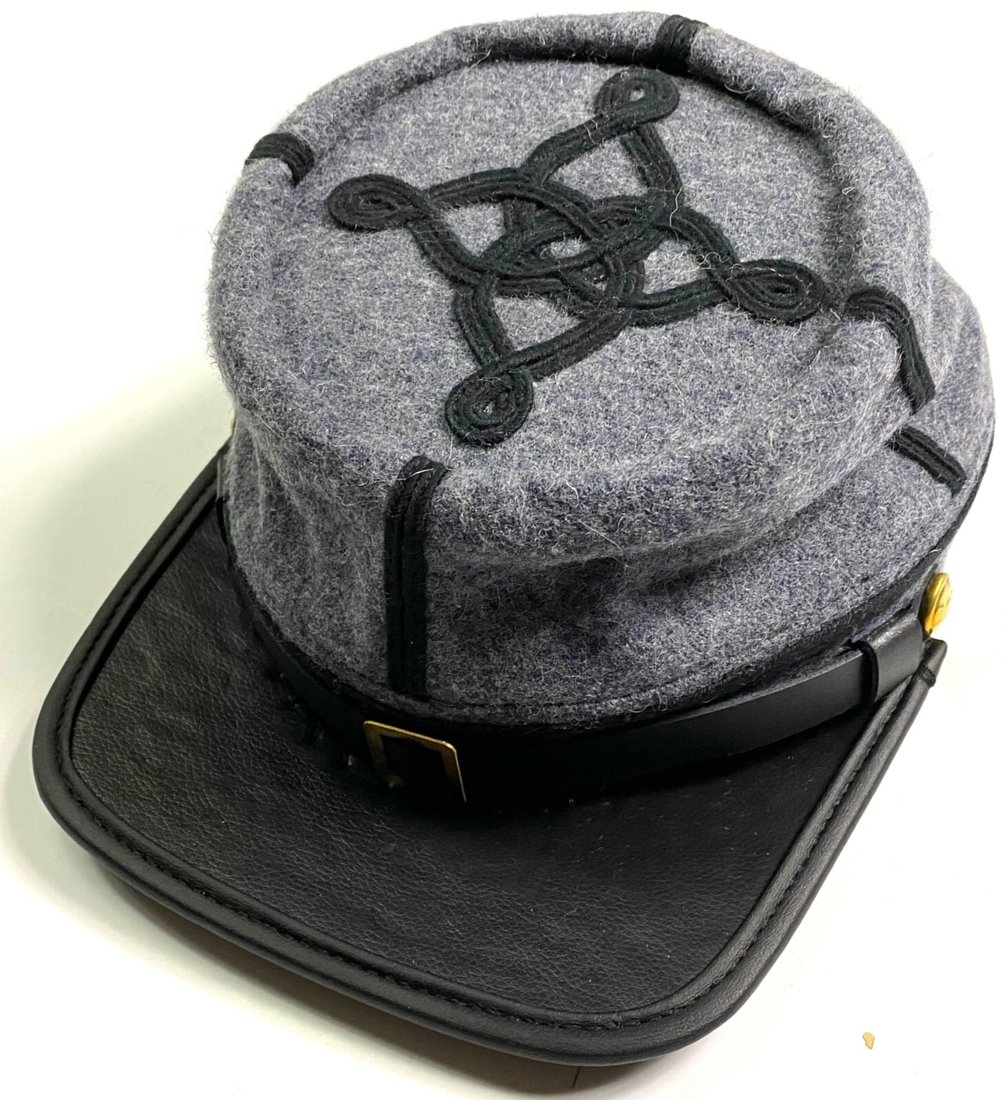 CIVIL WAR CONFEDERATE CSA CAPTAIN INFANTRY OFFICER KEPI FORAGE CAP-XLARGE