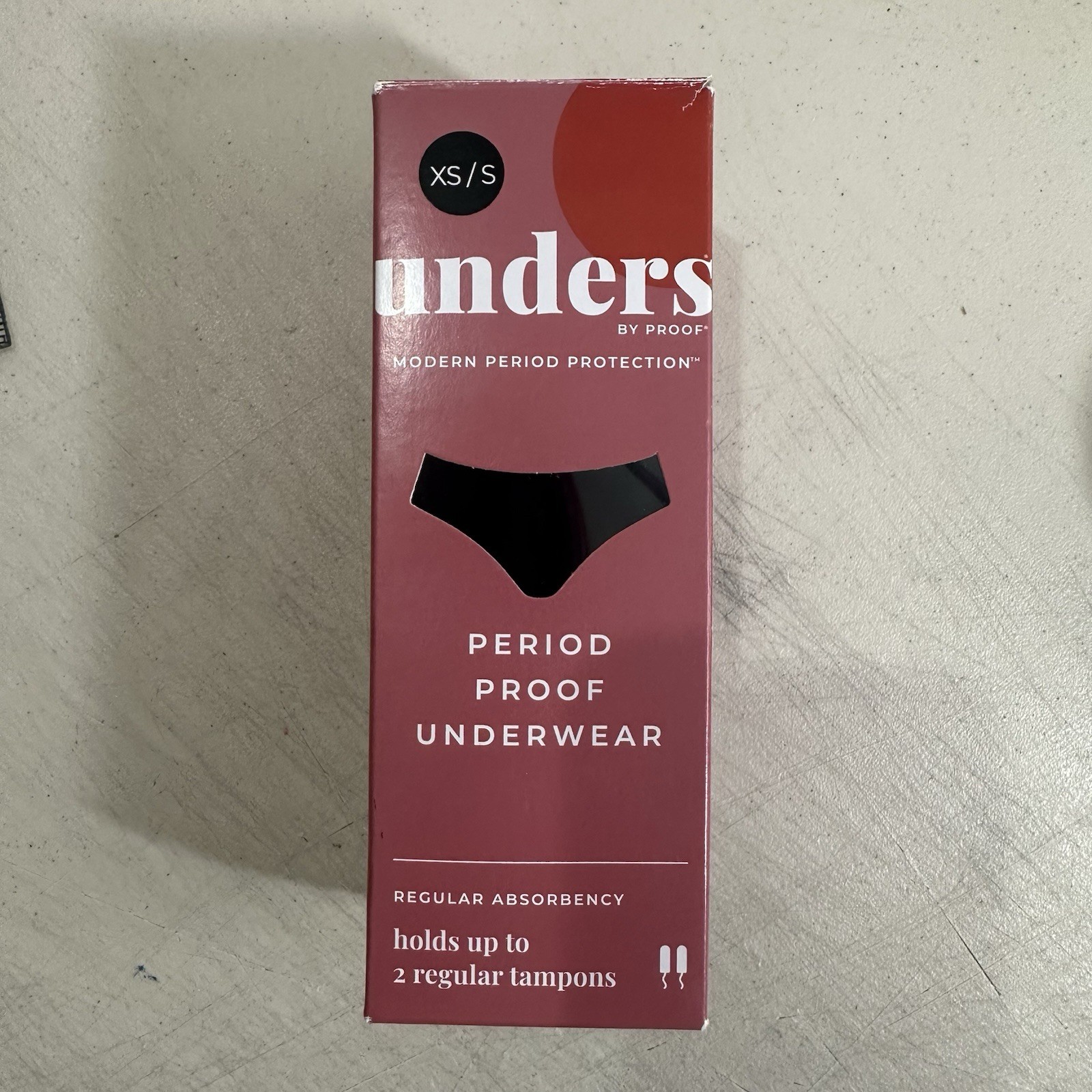 Unders By Proof Modern Period Protection Light XS/S Black Brief Panty NEW
