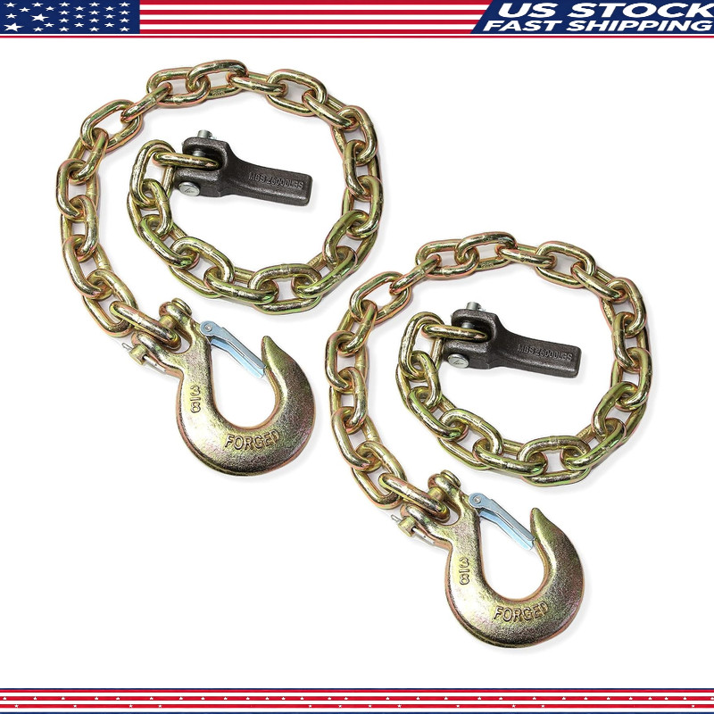 35-Inch Grade 70 Trailer Safety Chain 3/8-Inch Clevis Snap Hook and Chain