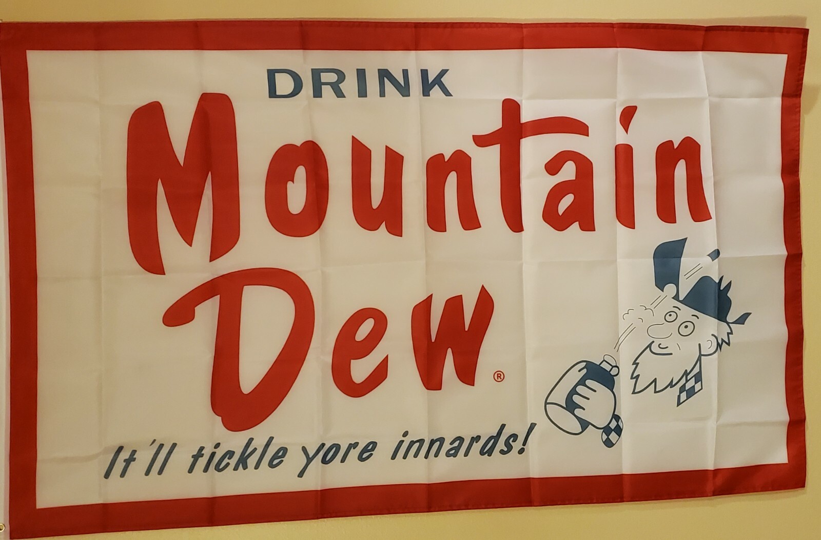 Mountain Dew "It'll tickle your innards" 3x5 Flag/Banner Man Cave/Garage   # 234