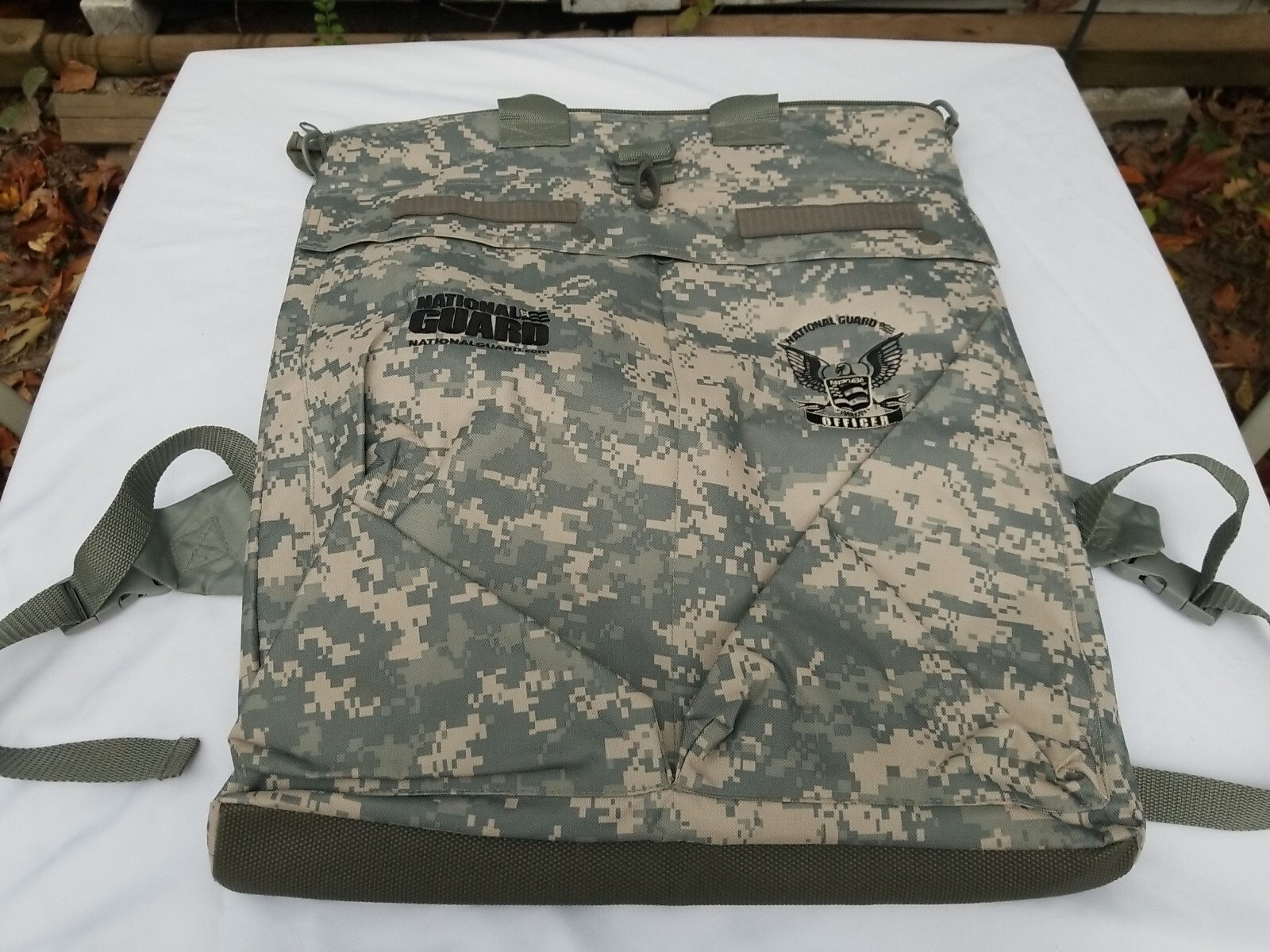 National Guard Officer Digital Camo Backpack Tote Bag, Large & Rare
