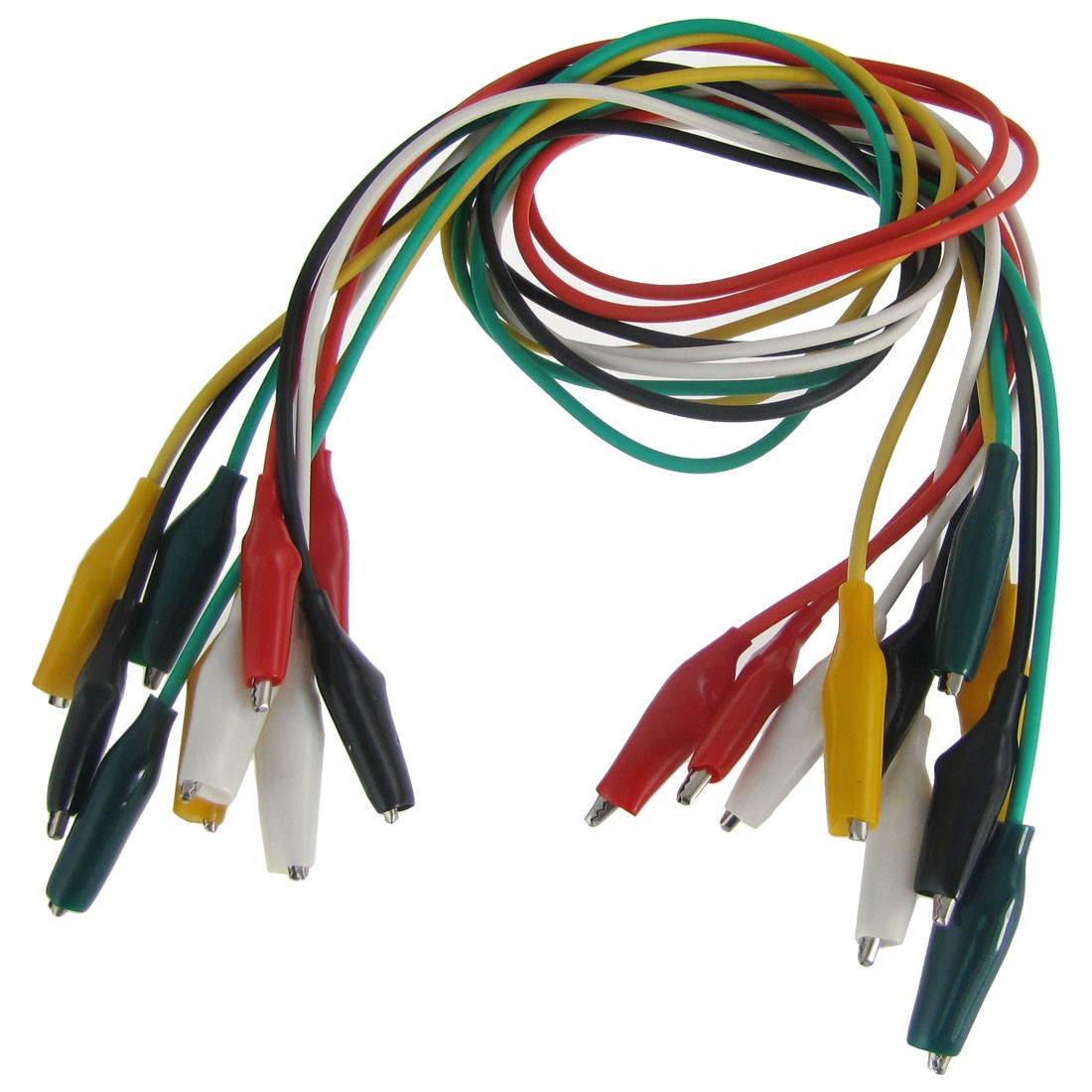 10Pcs Dual-ended Test Leads Alligator Crocodile Clip Jumper Wire 45cm