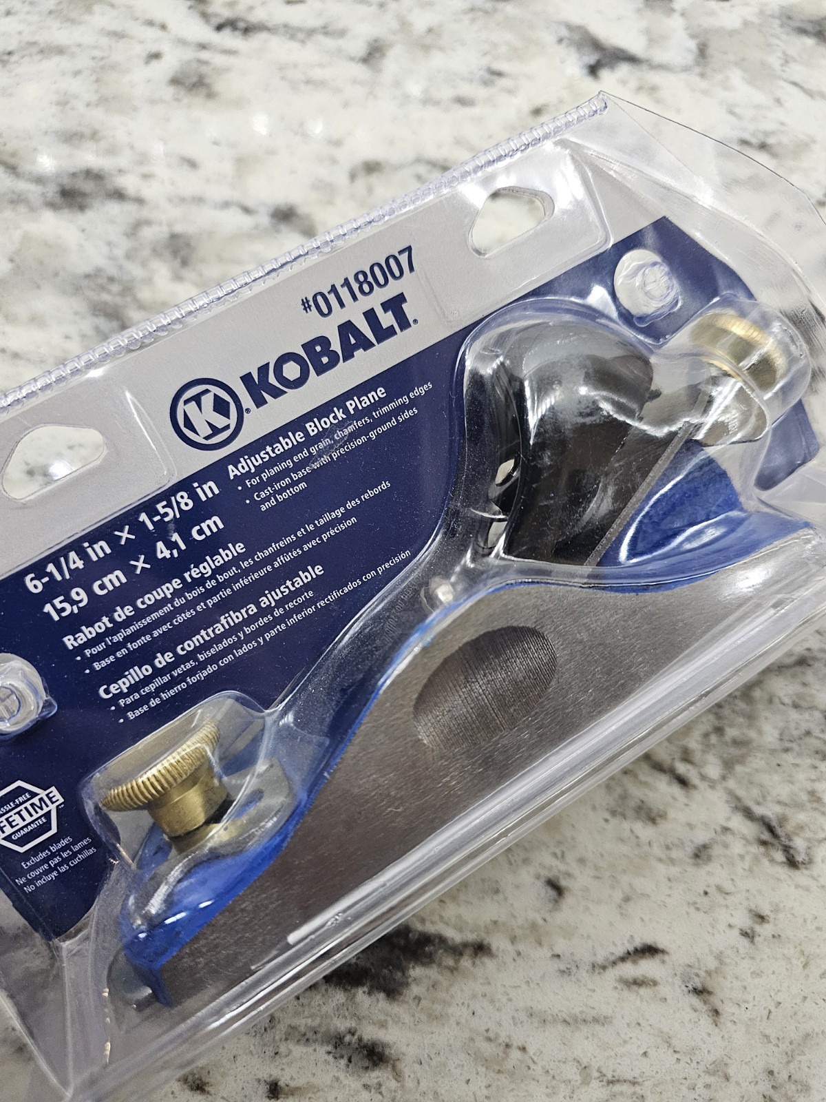 Kobalt Adjustable Block Plane 6 1/4" X 1 5/8" Model 0118007 Brand New