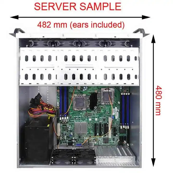 4U Rackmount Server Ai 19" Short Depth Chassis Computer Case 15-Drive Bays