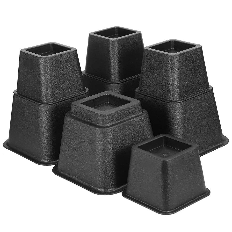 8Pcs Furniture Risers 500kg 1100lbs Capacity Bed Lifters Adjustable Couch Table