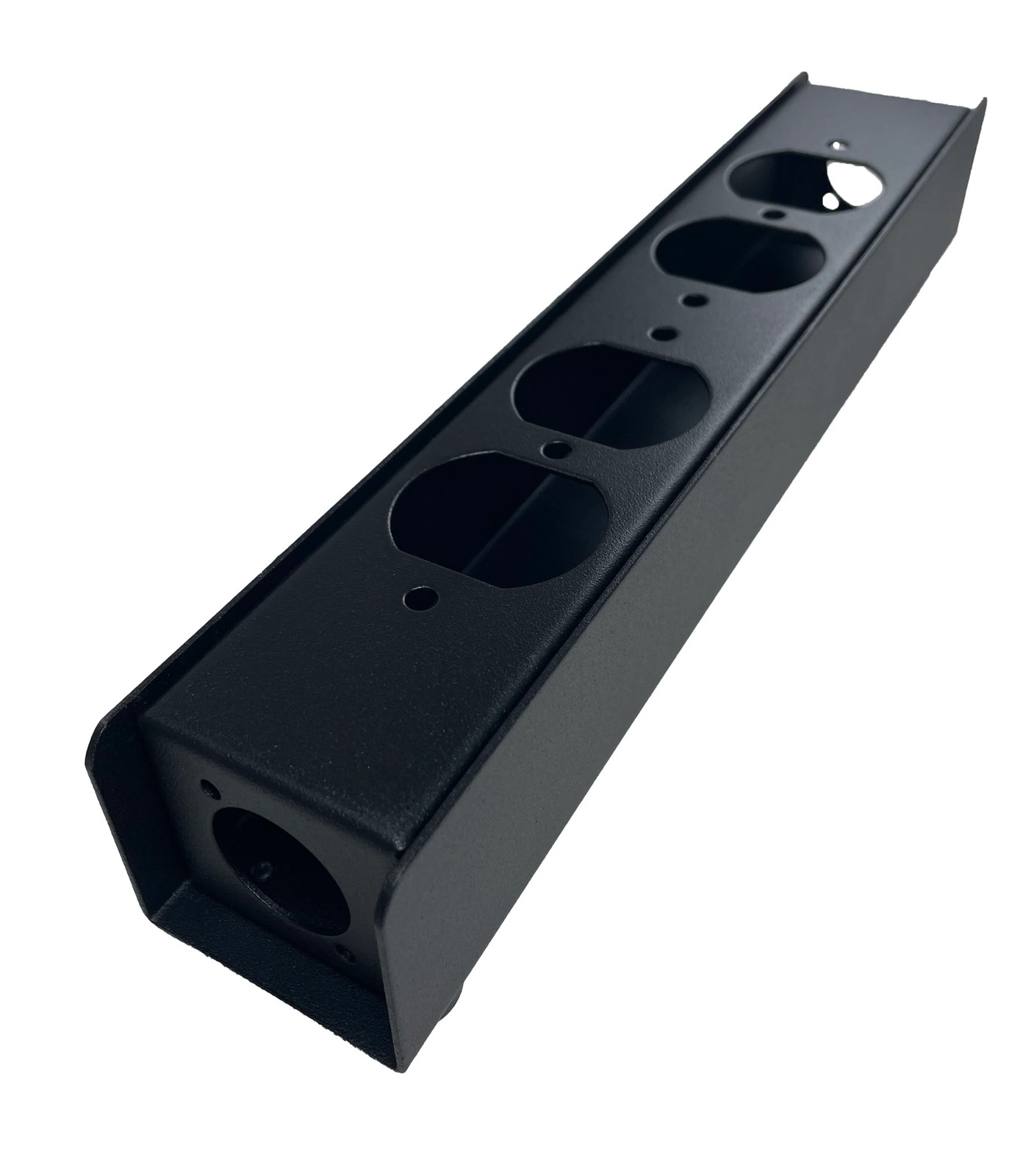 PB1E-2X2DUP-BK Steel Project Box 10-5/8" x 1-7/8" x 1-5/8" 2) D Punch and 2) AC