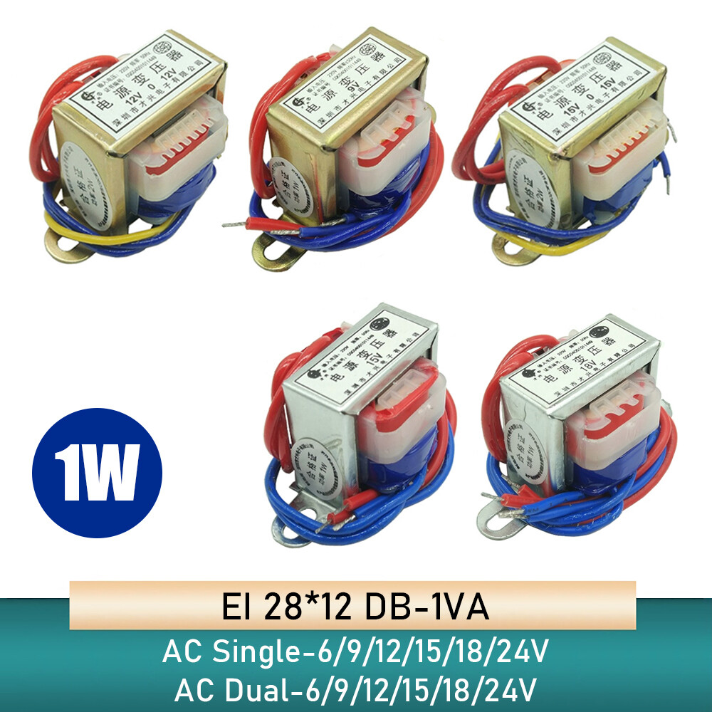 1W DB-1VA Power Transformer 220V to 6V 9V 12V 15V 18V 24V Output AC Single/Dual