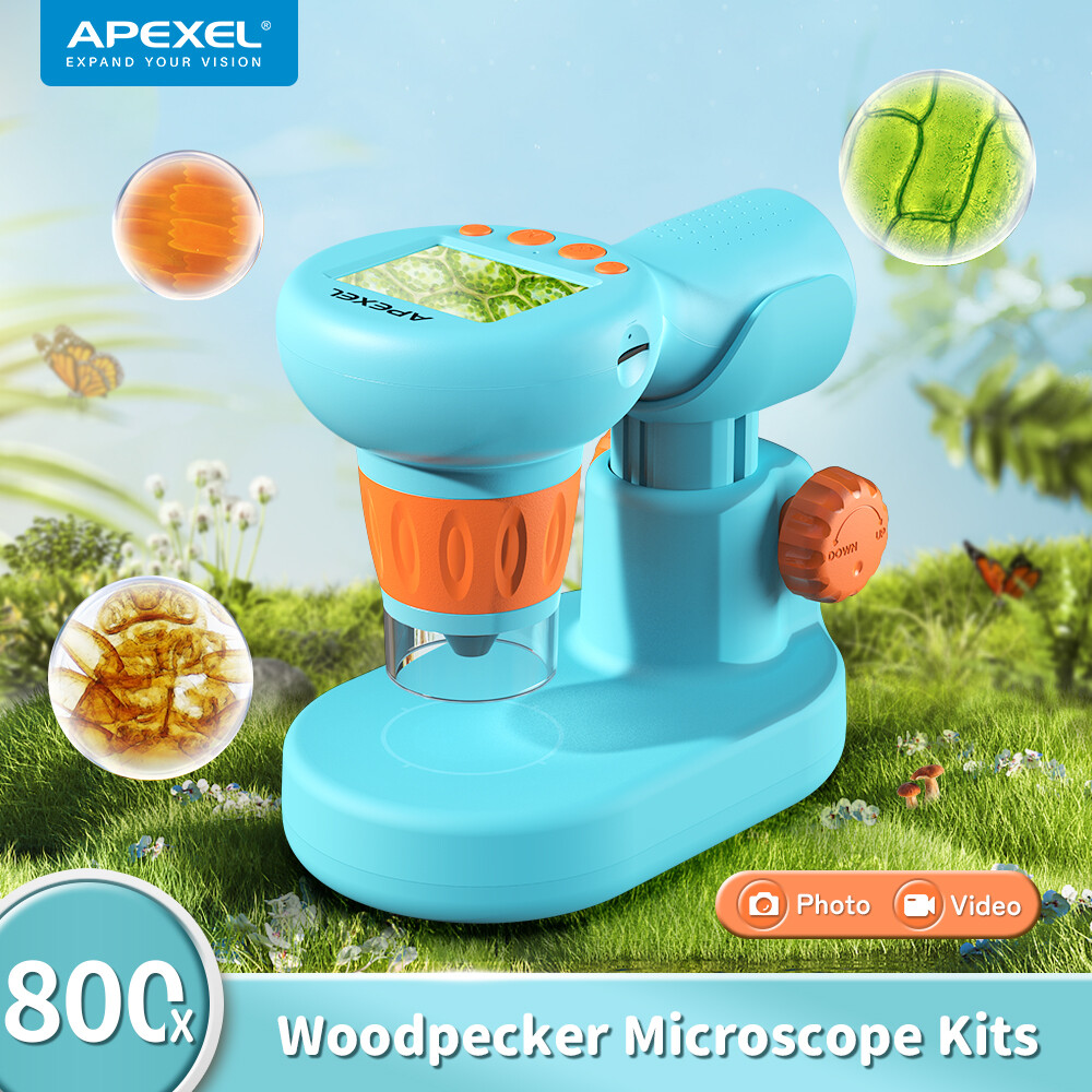 APEXEL 800X Children Digital Microscope With LCD Screen Zoom Microscopes for Kid