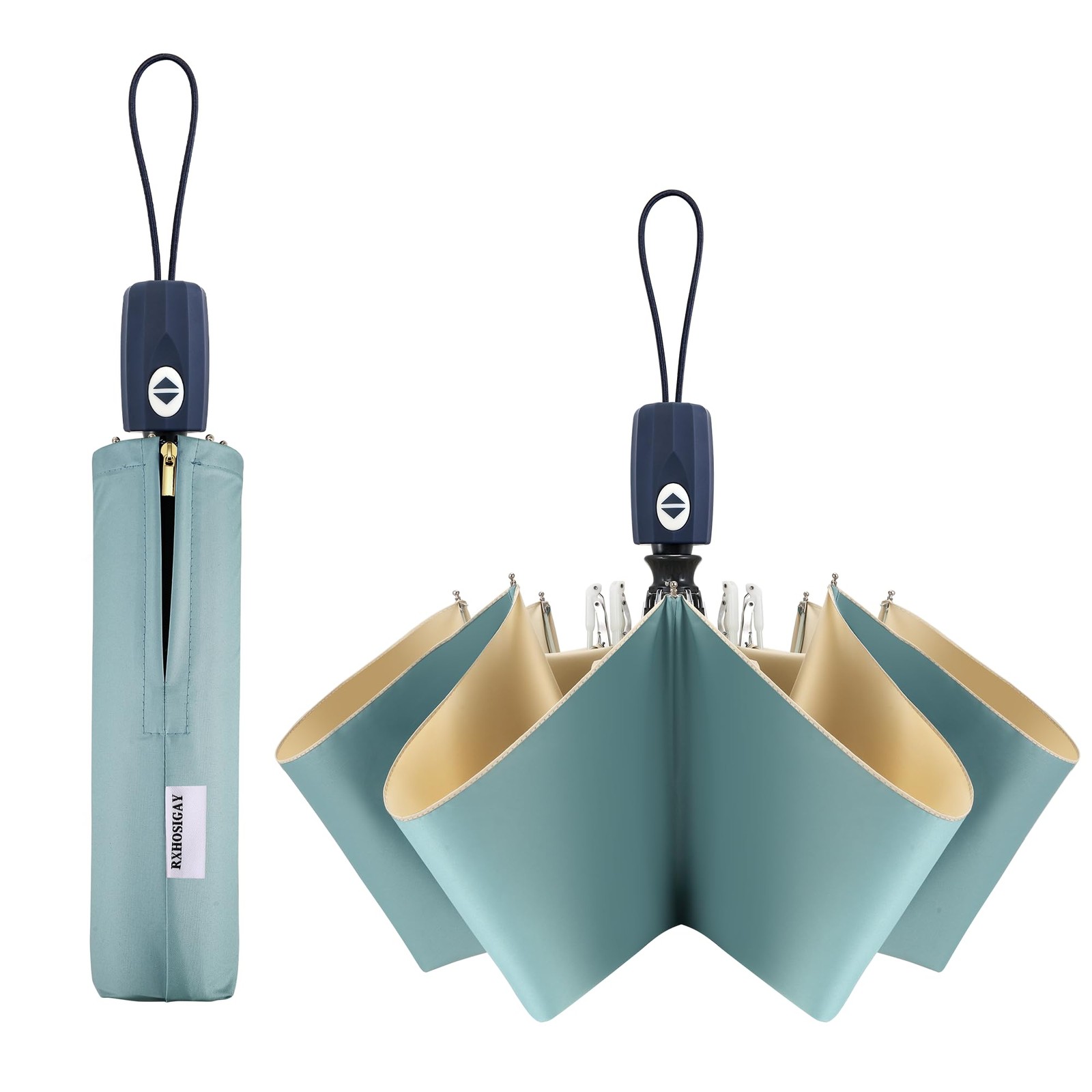 Color Glue Coating Sun Umbrella UV Protection Compact Folding Windproof Paras...
