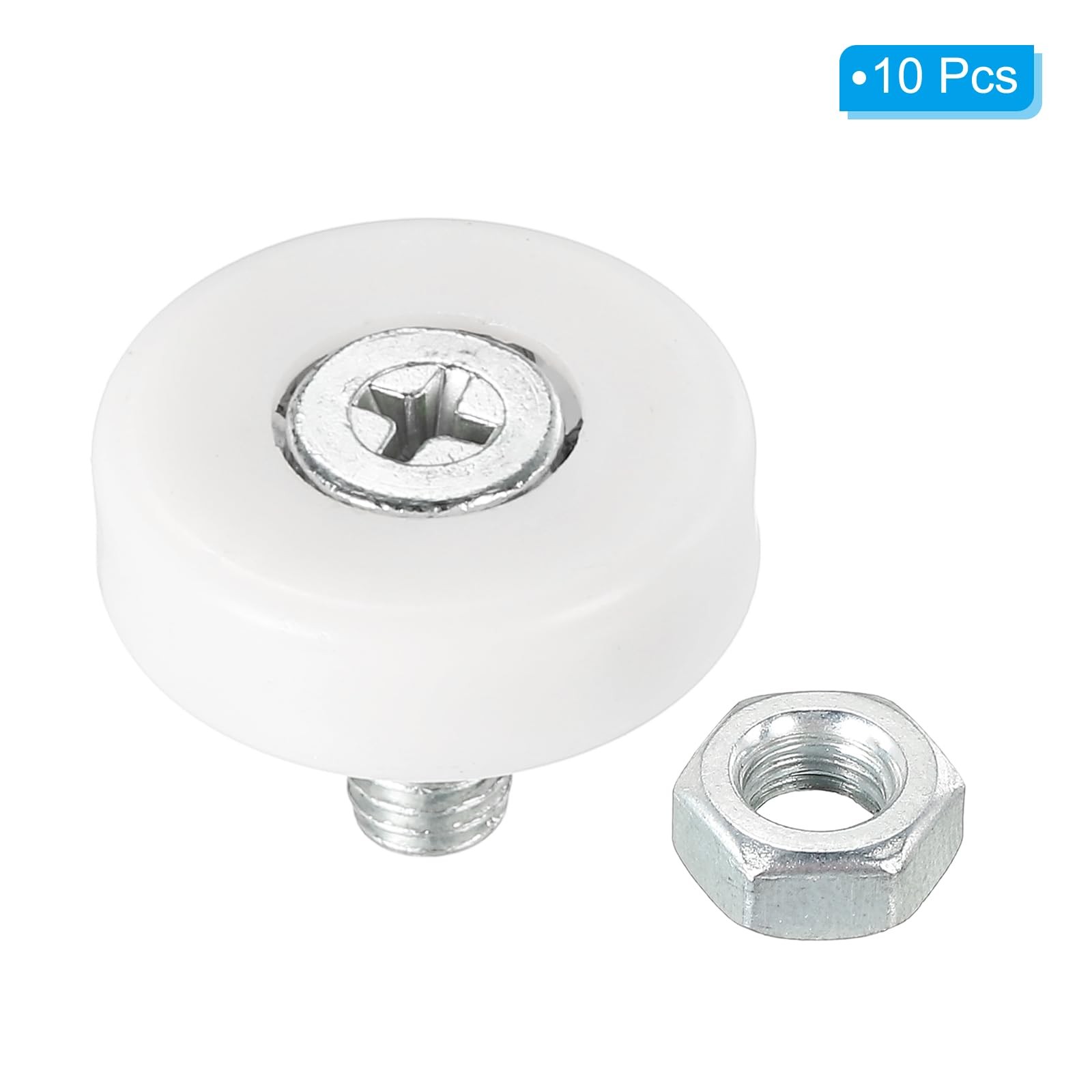 10pcs Drawer Rollers 22mm Pulley Wheels Replacement with Nuts