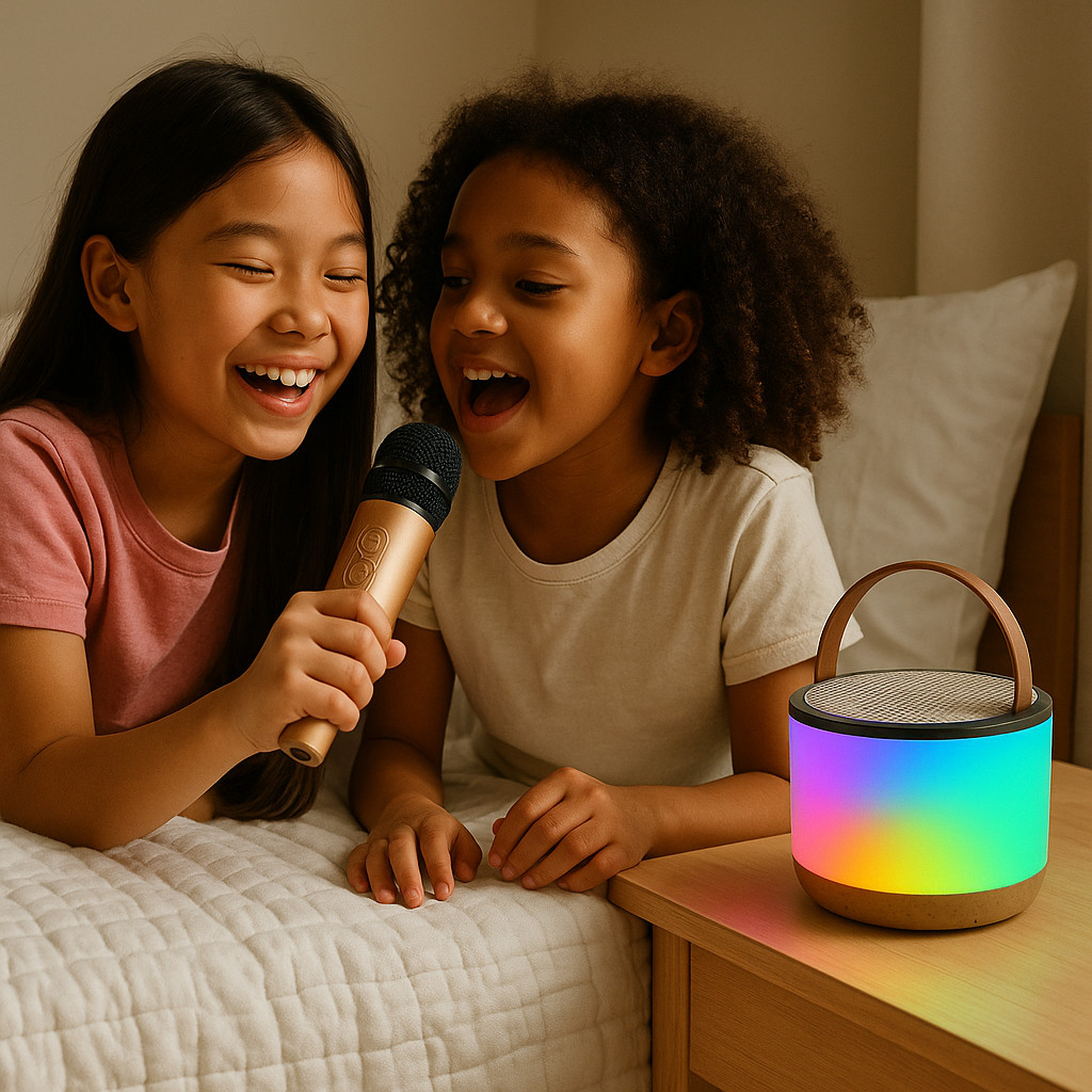 K52 Portable Speaker Microphone Karaoke RGB Bluetooth Wireless Mini Set