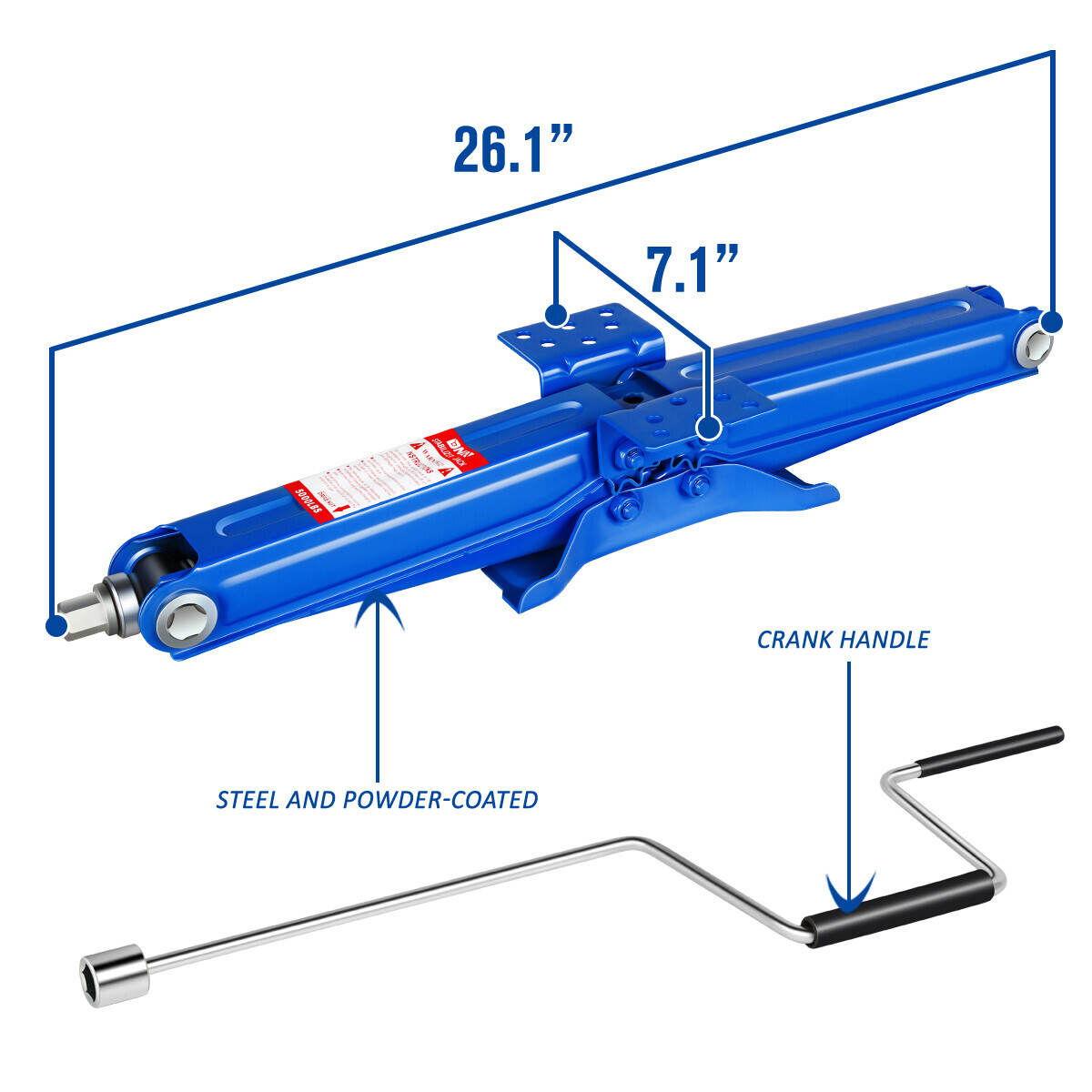 4 PCS 5000 LBS Blue RV Trailer Stabilizer Leveling Scissor Jacks w/ Crank Handle