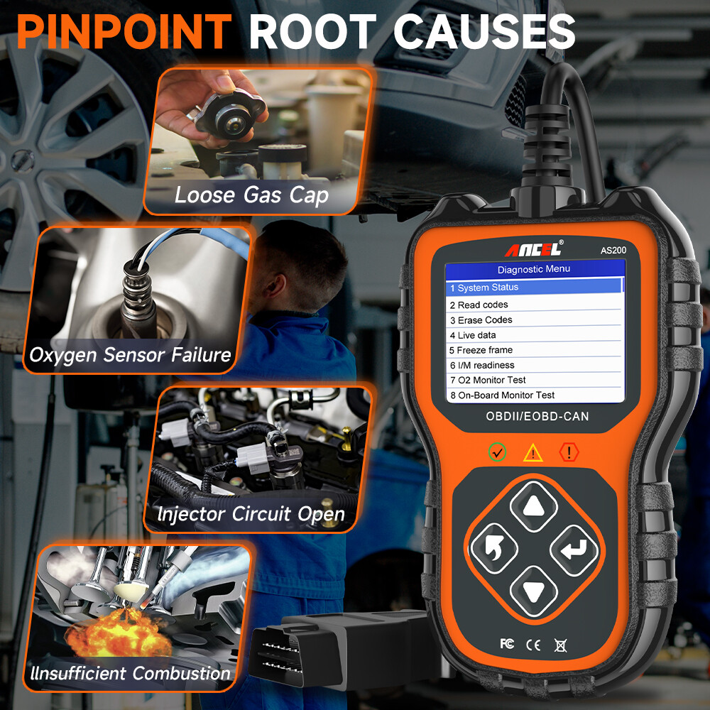 Car OBD2 Scanner Fault Code Reader Diagnostic Scan Tool Check Engine Emission