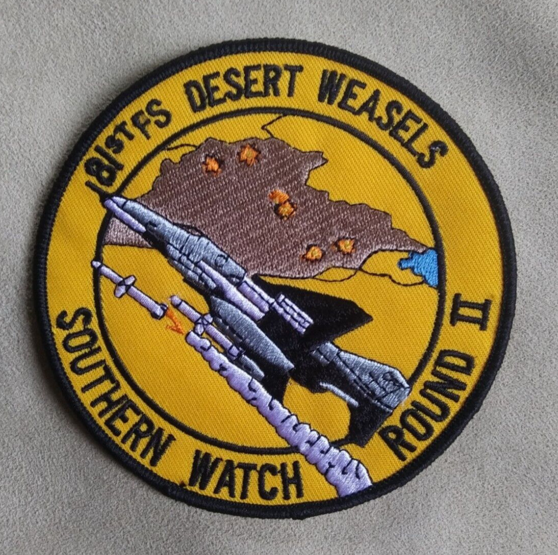81st FS DESERT WEASELS Southern Watch Round II USAF Military Patch