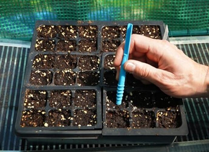 Little Dibby Seed Sowing Tool – Precision Garden Dibber Planter & Seedling Blue