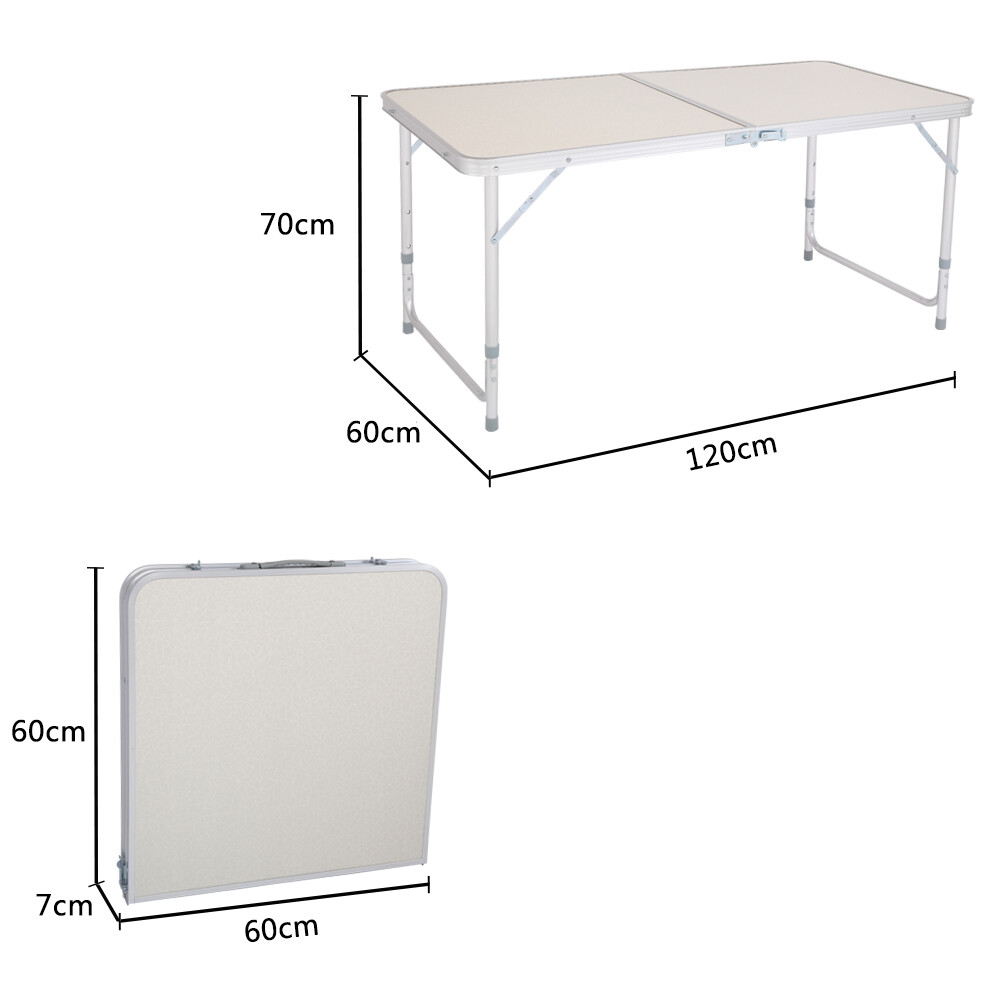 120 X 60 X 70 4Ft Portable Multipurpose Folding Table White USA