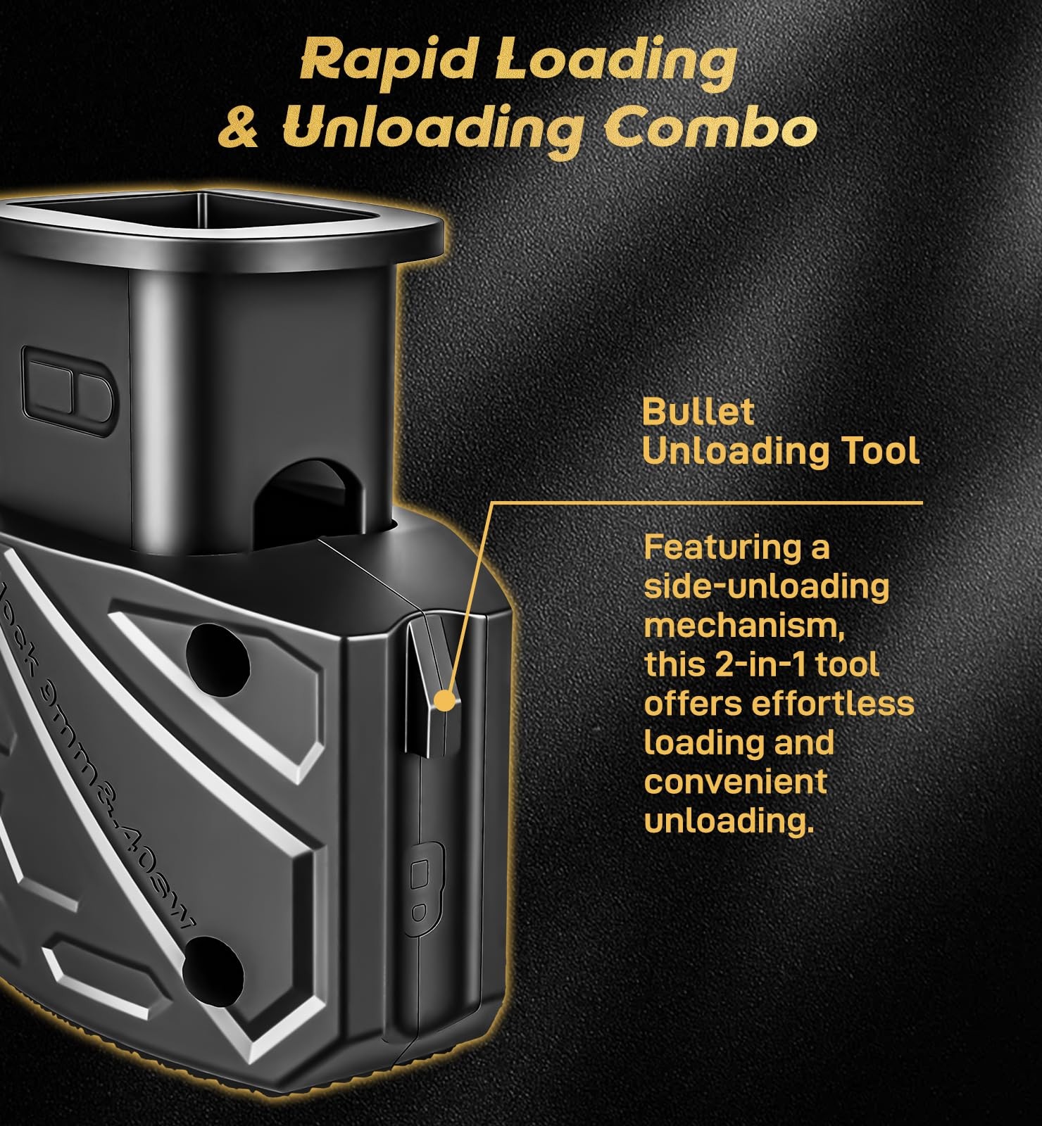 Magazine Speed Loader, Fast & Hand-Safe Mag Loading for Glock 9mm/.40 Black