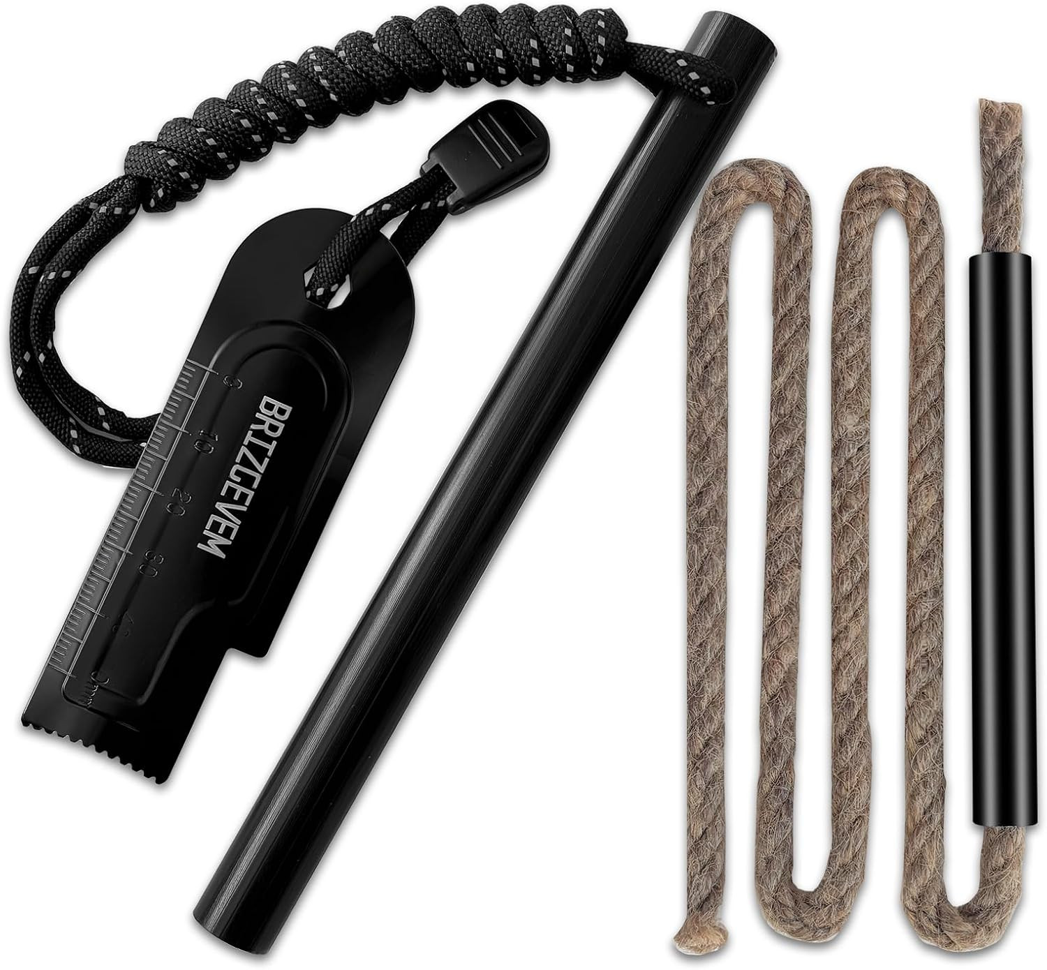 Waterproof Ferro Rod Fire Starter 6X1/2 in & 4X3/8 In, 15,000+ Strikes Flint Fir