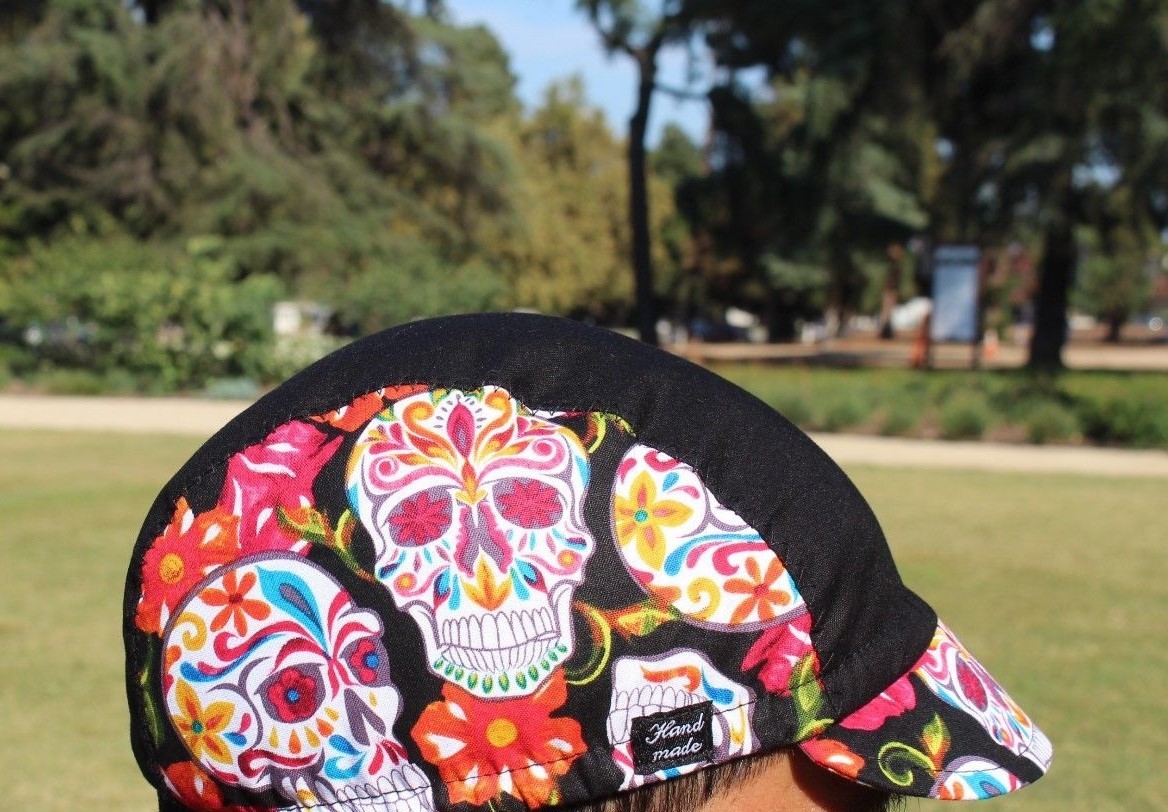 CYCLING CAP SKULL SUGAR HANDMADE ANY SIZE