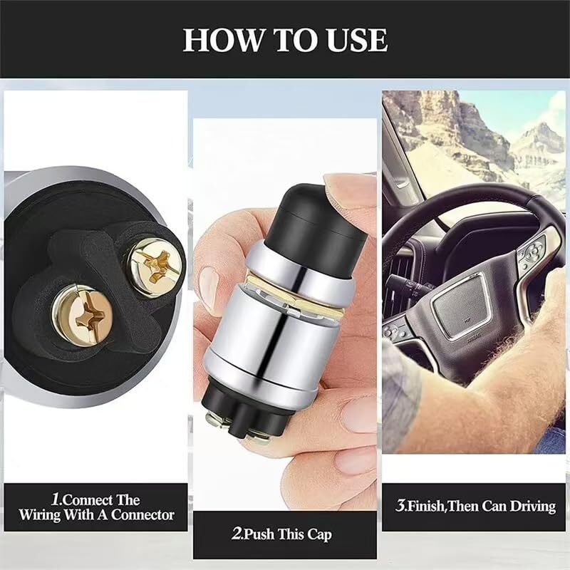 2pcs Engine Start Push Button Momentary 12v and 24v Waterproof Switch Push to...