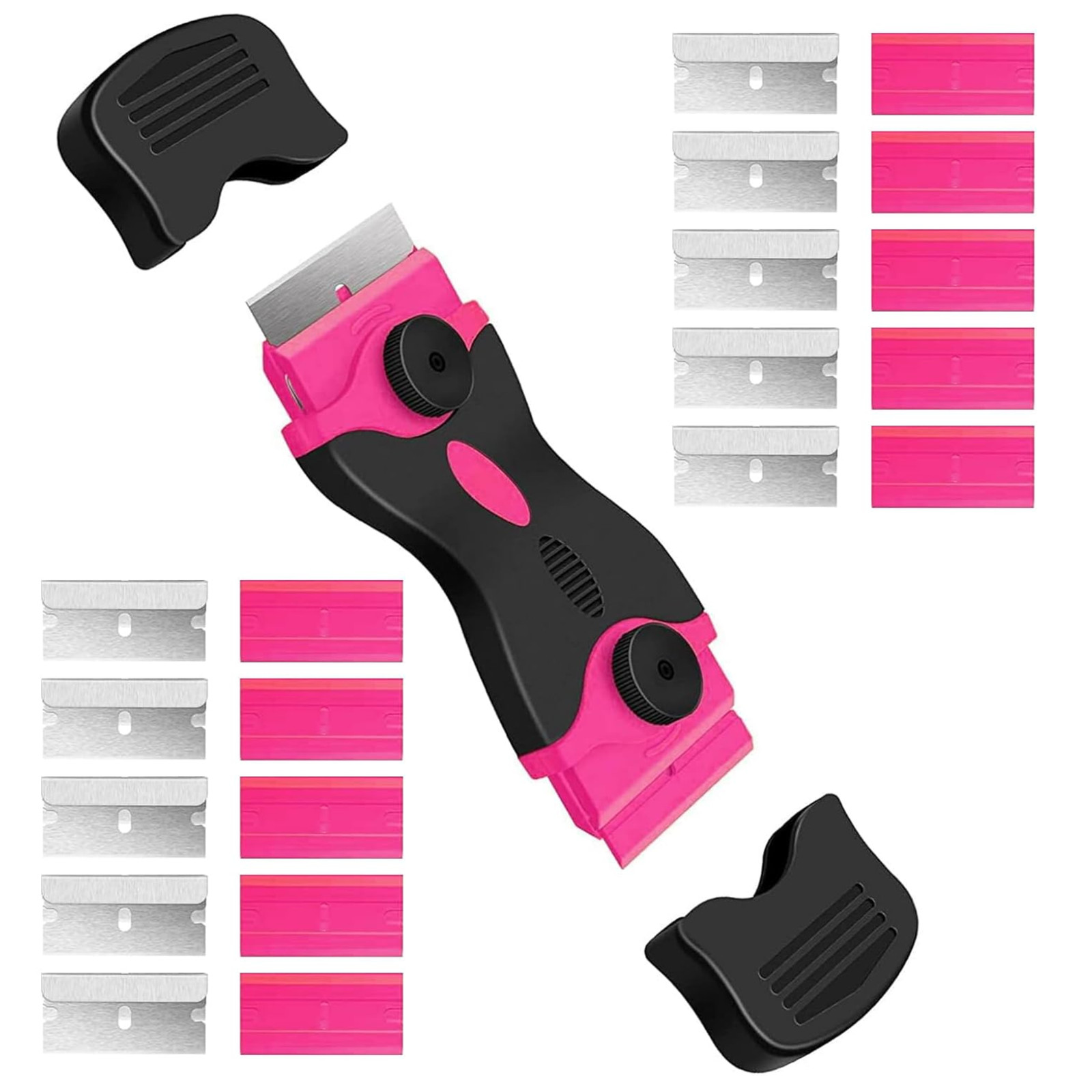 Razor Blade Scraper,Double Edged Razorblade Scraping Tool with 20Pcs Razor Blade