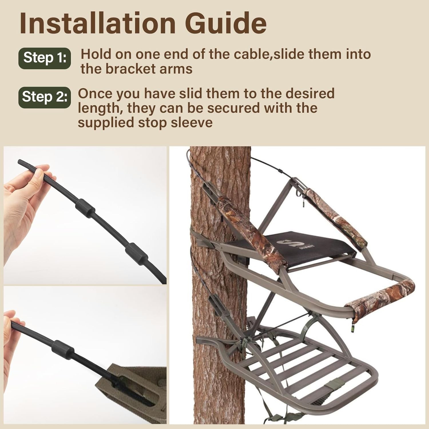 Climbing Tree Stand Replacement Cables for Summit Climber 65" Hang on Climber