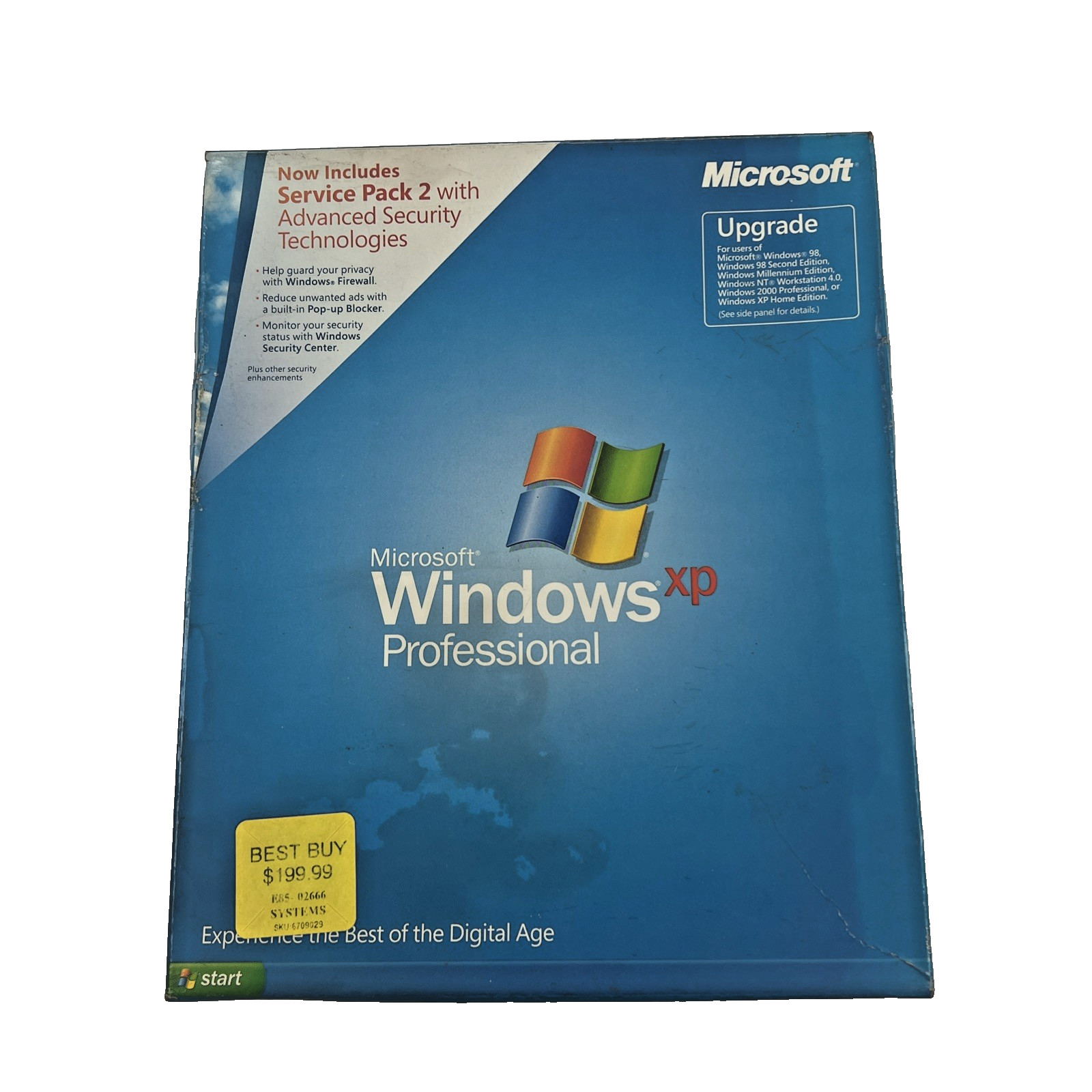 Microsoft Windows XP Professional Upgrade SP2 Big Box PC Software CD Key AS-IS
