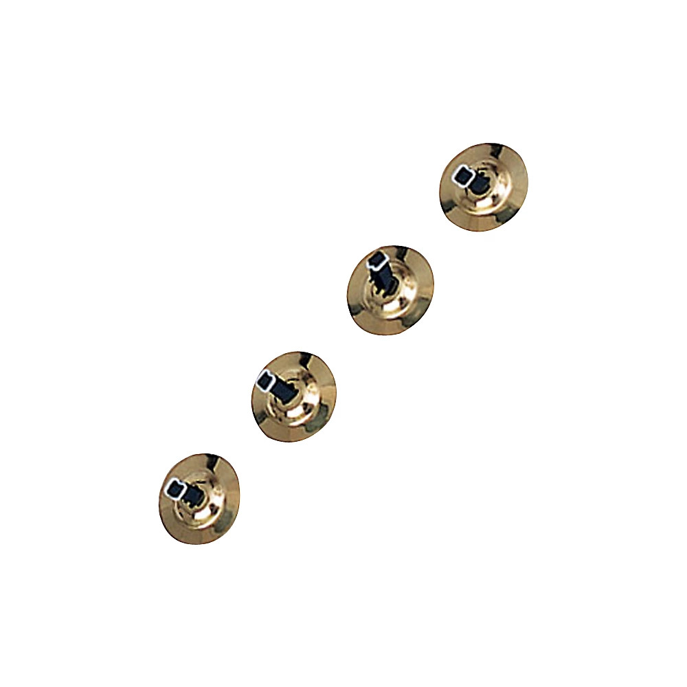 Rhythm Band Brass Cymbals with Knobs Finger Cymbals, Two Pair With Straps