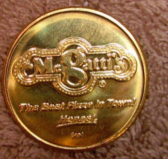1 - Mr. Gatti's  Arcade Game Brass Coin Tokens " The Best Pizza In Town "