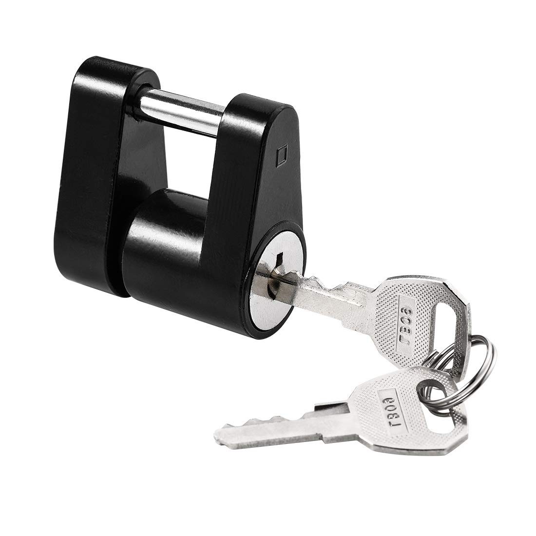 CZC AUTO Black Trailer Hitch Coupler Lock, Dia 1/4 Inch, 3/4 1 pack,