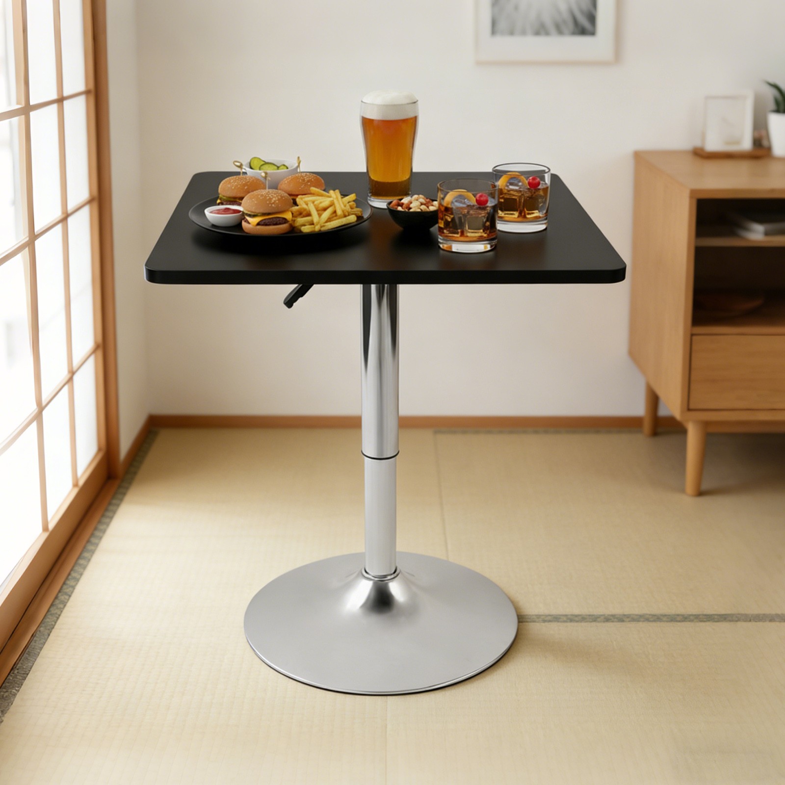 Modern Bar Table Metal Sofa Side Table Cafe Table Height Adjustable End Table
