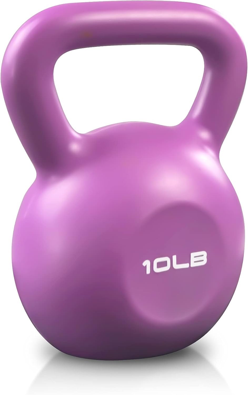 10lbs Vinyl Coated Kettlebell Wide Comfort Grip for Women Home Gym Training
