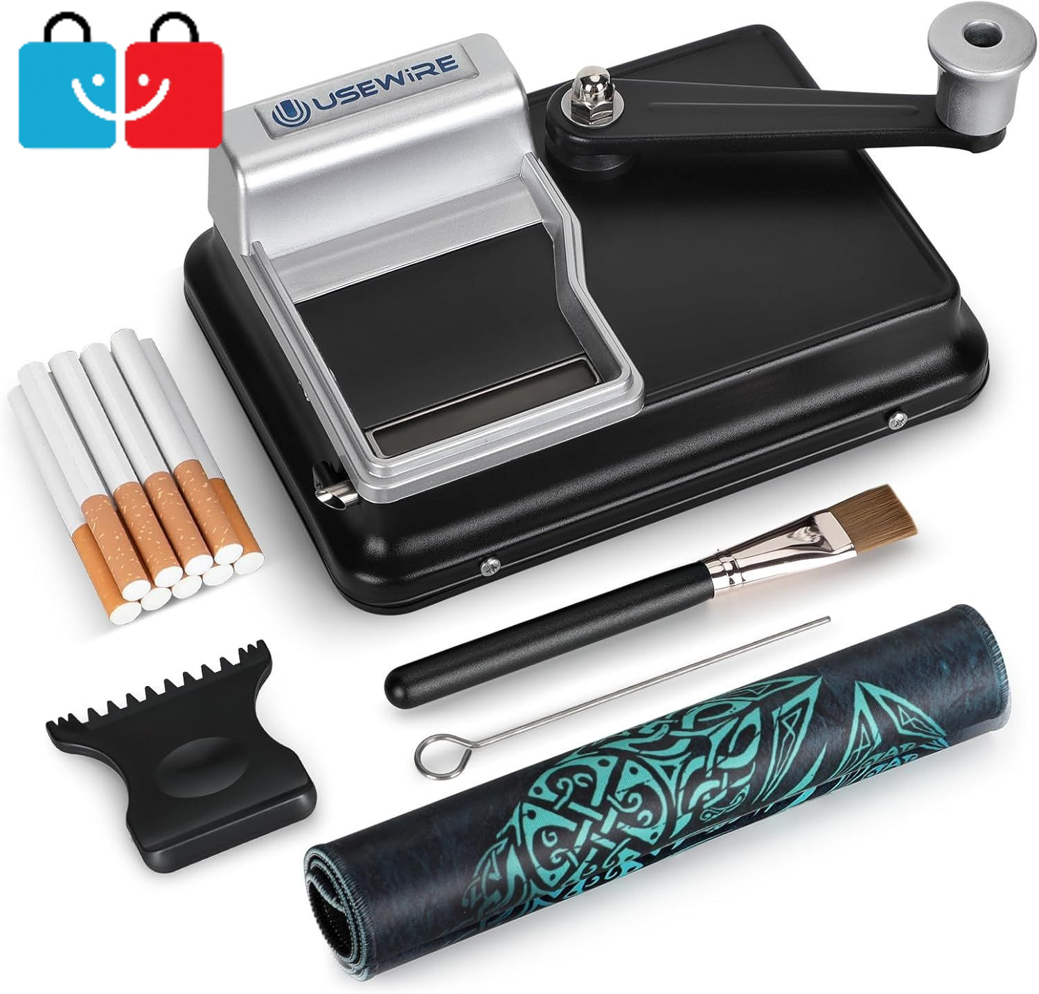 Manual Portable Cigarette Rolling Machine, Easy Tobacco Injector, Fits 8mm Tubes
