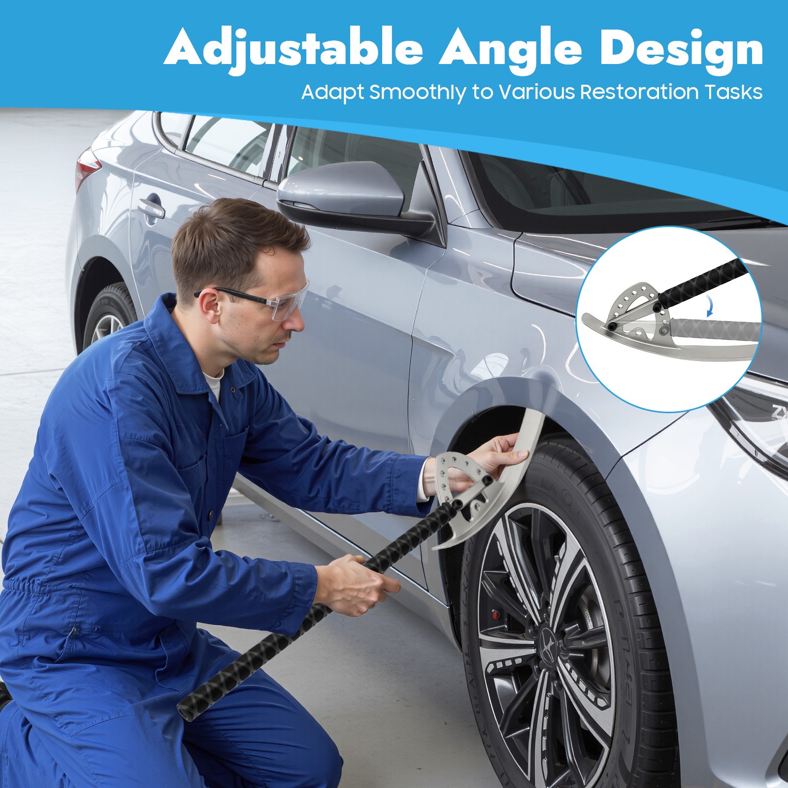 Car Fender Damage Repair Tools Auto Dent Removal Kit Angle Adjustable With Bag