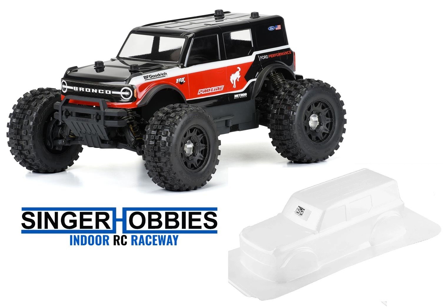 PRO LINE 359100 2021 Ford Bronco 1/10 Truck Body Clear GRANITE /VORTEKS/STAMPEDE