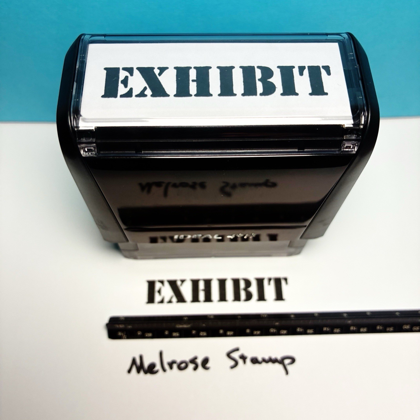 Exhibit Rubber Stamp Black Ink Self Inking Ideal 4913