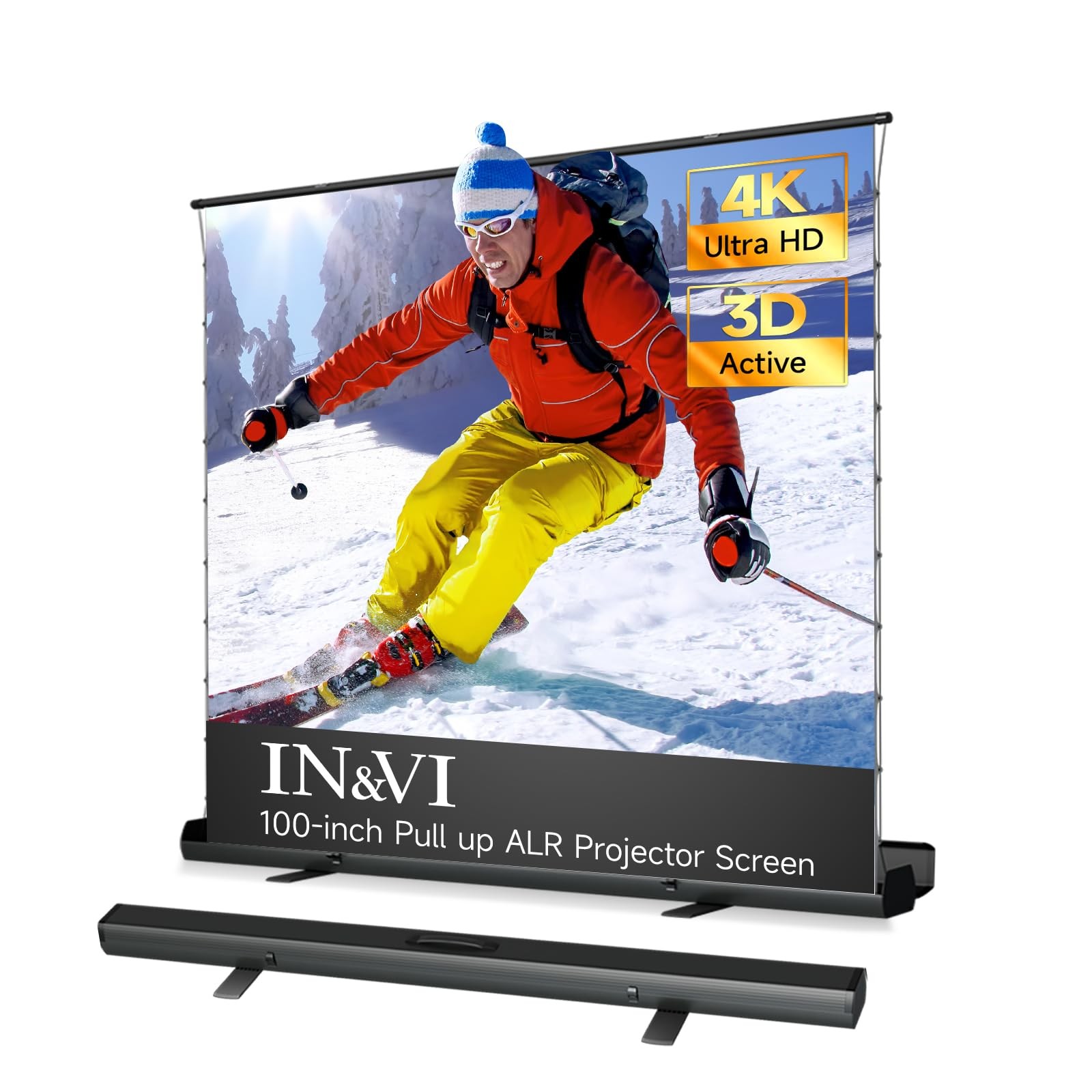 Tab-Tension Portable ALR Manual Pull Up Projector Screen,Outdoor Projector Sc...